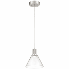 Access Port Nine 1-LT Martini LED Pendant - Brushed Steel - 63140LEDD-BS/CLR