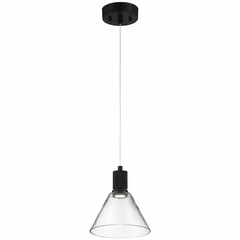 Access Port Nine 1-LT Martini LED Pendant - Matte Black - 63140LEDD-MBL/CLR