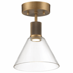 Access Port Nine 1-LT Martini LED Semi-Flush - Brushed Brass - 63146LEDD-ABB/CLR