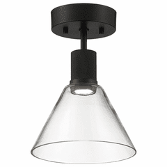 Access Port Nine 1-LT Martini LED Semi-Flush - Matte Black - 63146LEDD-MBL/CLR
