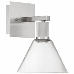 Access Port Nine 1-LT Martini LED Wall Sconce - Brushed Steel - 63143LEDD-BS/CLR