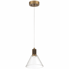 Access Port Nine 1LT Martini LED Pendant - Brass - 63140LEDD-ABB/CLR