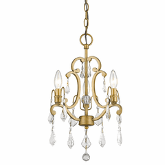 Acclaim Claire  3-Light Convertible Mini Chandelier - Antique Gold - IN11355AG
