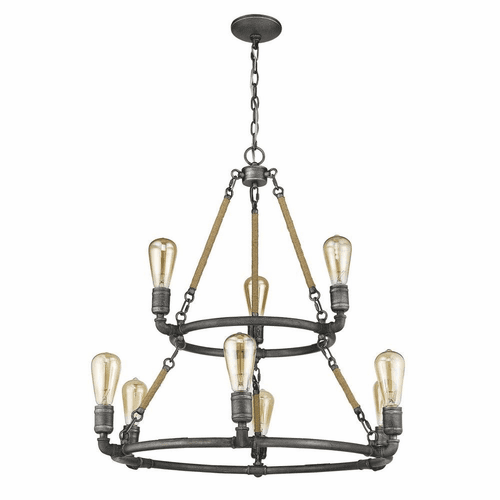 Acclaim Grayson 9-LT Chandelier - Antique Gray - IN11326AGY
