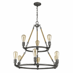 Acclaim Grayson 9-LT Chandelier - Antique Gray - IN11326AGY