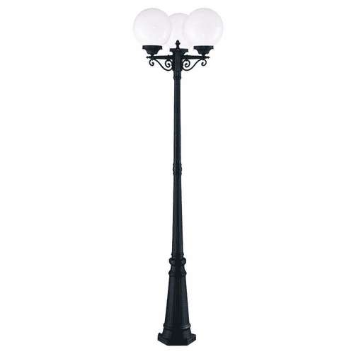 Acclaim Havana 3-Light Outdoor Post w/Globe - Matte Black - 5269BK/WH