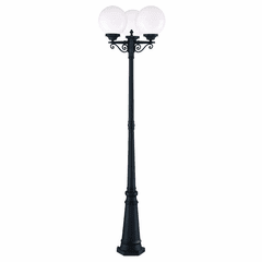 Acclaim Havana 3-Light Outdoor Post w/Globe - Matte Black - 5269BK/WH