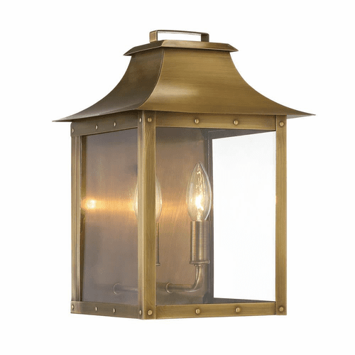 Acclaim Manchester 2-Light Outdoor Wall Light - Aged Brass - 8414AB