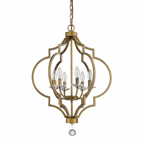 Acclaim Peyton 6-Light Chandelier - Raw Brass - IN11018RB
