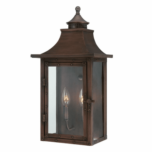 Acclaim St. Charles 2-Light Outdoor Wall Light - Copper Patina - 8312CP