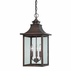 Acclaim St. Charles 3-Light Outdoor Hanging Lantern - Copper Patina - 8316CP