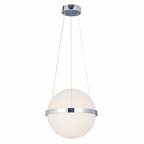 Acryluxe Centric 15" LED Pendant - Polished Chrome - ACR-4160-OPAL-CROM