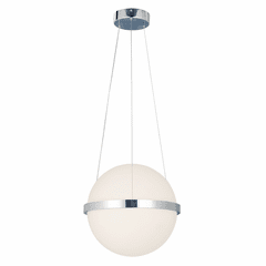 Acryluxe Centric 15" LED Pendant - Polished Chrome - ACR-4160-OPAL-CROM