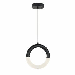 Acryluxe Collection Revolve 11" LED Pendant - Matte Black - ACR-4203-FRST-MBLK