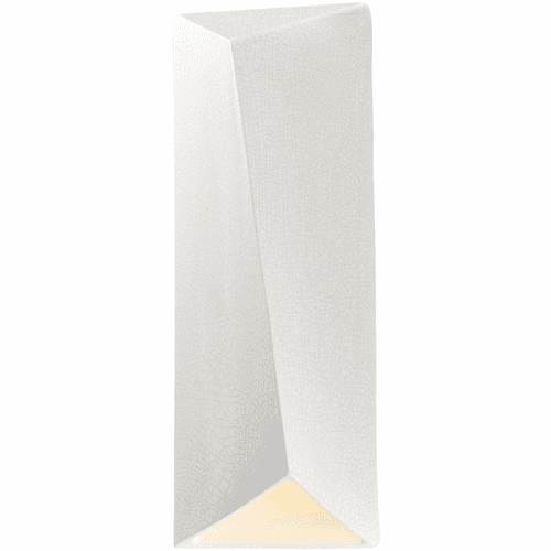 Ambiance Large Diagonal Rectangle LED Wall Sconce - White Crackle - CER-5897-CRK