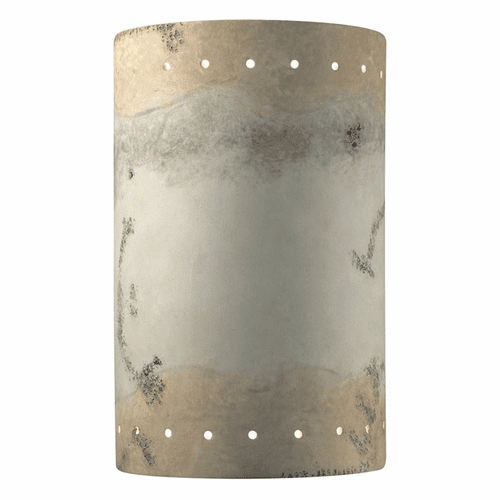 Ambiance Large Outdoor LED Cylinder w/ Perfs - Greco Travertine - CER-5295W-TRAG