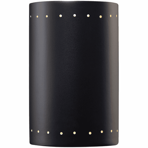 Ambiance Large Outdoor LED Cylinder w/ Perfs - Matte Black - CER-5295W-CRB