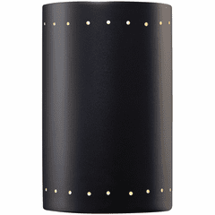 Ambiance Large Outdoor LED Cylinder w/ Perfs - Matte Black - CER-5295W-CRB Ambiance Large Outdoor LED Cylinder w/ Perfs - Matte Black - CER-5295W-CRB