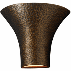 Ambiance Large Round Flared Wall Sconce - Hammered Brass - CER-8811W-HMBR