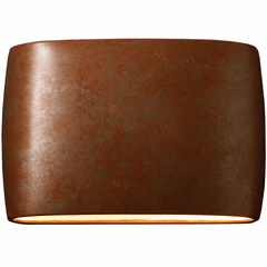 Ambiance Wide Large Oval Outdoor LED Wall Sconce - Rust Patina - CER-8899W-PATR