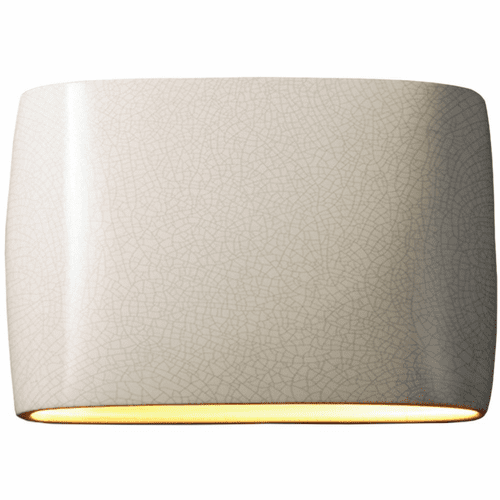 Ambiance Wide Large Oval Outdoor LED Wall Sconce - White Crackle - CER-8899W-CRK