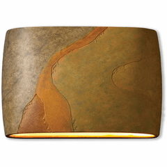 Ambiance Wide Large Oval Outdoor LED Wall Sconce - Yellow Slate - CER-8899W-SLHY