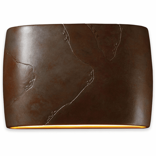 Ambiance Wide Lg Oval Outdoor LED Wall Sconce - Tierra Red Slate - CER-8899W-SLTR