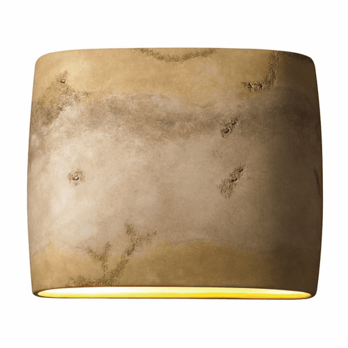 Ambiance Wide Outdoor LED Oval Wall Sconce - Greco Travertine - CER-8855W-TRAG