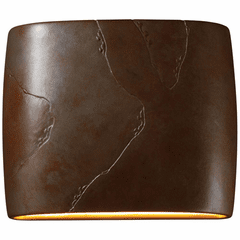 Ambiance Wide Outdoor LED Oval Wall Sconce - Tierra Red Slate - CER-8855W-SLTR