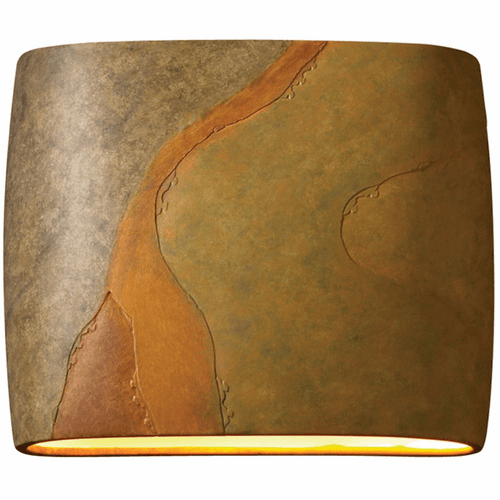 Ambiance Wide Outdoor LED Oval Wall Sconce - Yellow Slate - CER-8855W-SLHY