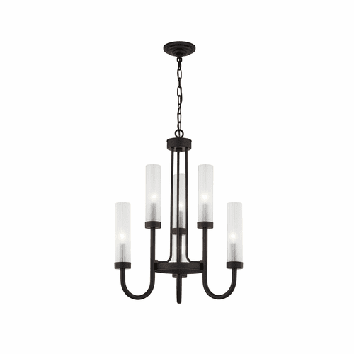 Anchor 22" 6-Light Chandelier - Matte Black - FSN-4343-CLFR-MBLK