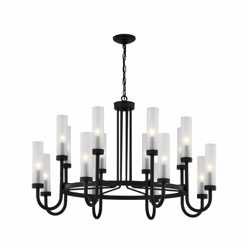 Anchor 42" 16-Light Chandelier - Matte Black - FSN-4345-CLFR-MBLK