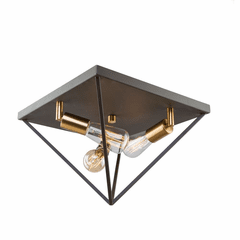 Artcraft Artistry Flush Mount - Matte Black & Satin Brass - AC11113