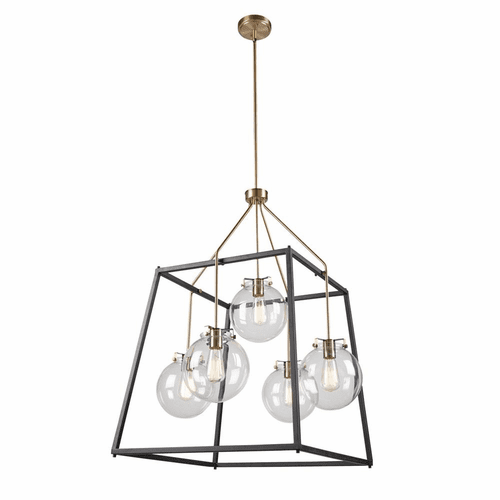 Artcraft Bridgetown 4 Light Chandelier - Black & Harvest Brass - AC11605VB