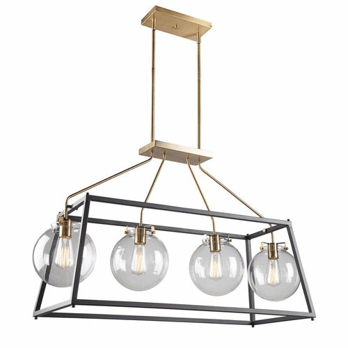 Artcraft Bridgetown 4-LT Cage Pendant - Black & Brass - AC11604VB