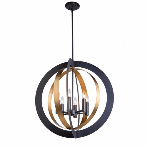 Artcraft Capri Chandelier - Dark Bronze & Satin Brass - AC11236
