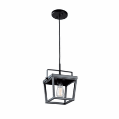 Artcraft Carriage 1 Light Pendant Black - AC11700BK