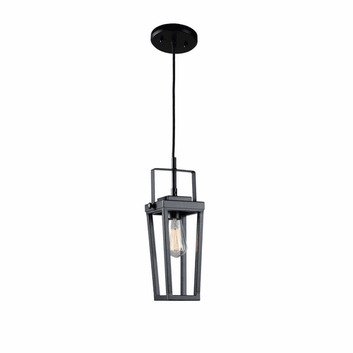 Artcraft Carriage 1 Light Pendant Black - AC11701BK