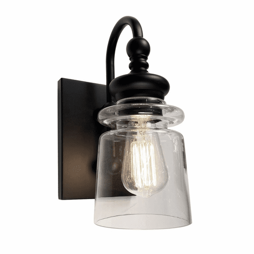 Artcraft Castara 1 Light Wall Light - Black & Brass - AC11591BK