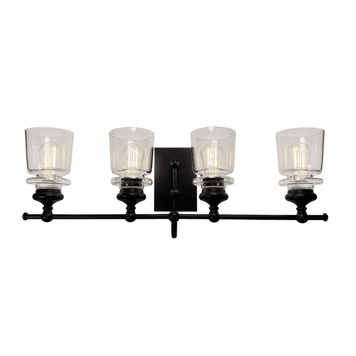 Artcraft Castara 4 Light Wall Light - Black & Brass - AC11594BK