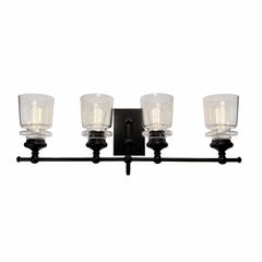 Artcraft Castara 4 Light Wall Light - Black & Brass - AC11594BK