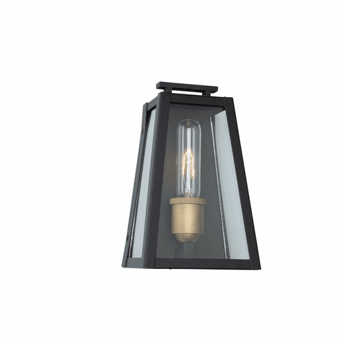 Artcraft Charlestown Small Outdoor 1-LT Wall Light - Black, Gold - AC8106BK