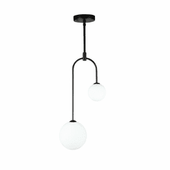 Artcraft Comet 2 Light Pendant - Semi Matte Black - AC6652BK
