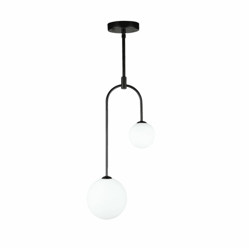 Artcraft Comet 2 Light Pendant - Semi Matte Black - AC6652BK