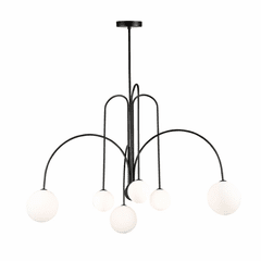 Artcraft Comet 6 Light Chandelier - Semi Matte Black - AC6656BK