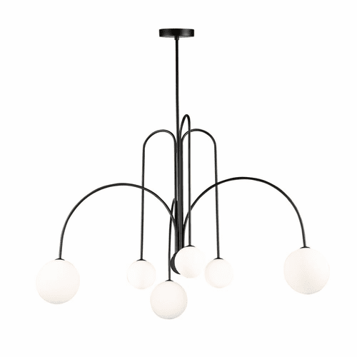 Artcraft Comet 6 Light Chandelier - Semi Matte Black - AC6656BK