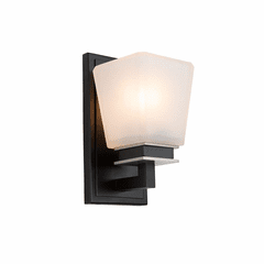 Artcraft Eastwood 1 Light Wall Light - Black & Brushed Nickel - AC11611BN