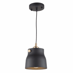 Artcraft Euro Industrial Pendant - Matte Black & Harvest Brass - AC11361VB