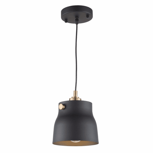 Artcraft Euro Industrial Pendant - Matte Black & Harvest Brass - AC11361VB