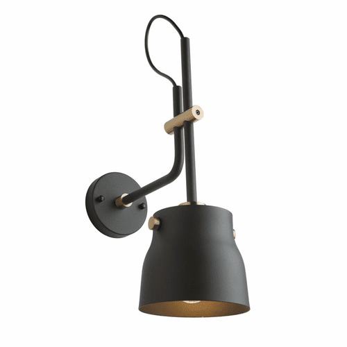Artcraft Euro Industrial Wall Light - Matte Black & Harvest Brass - AC11367VB